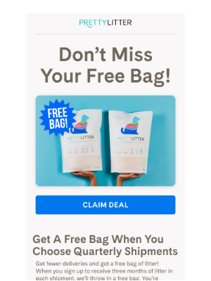 PrettyLitter - Your free bag of litter is waiting for you 👀