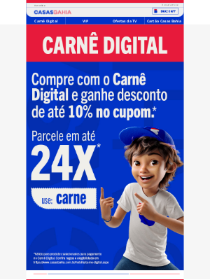 Casas Bahia (Brazil) - Pagar em até 24x + Cupom? 🤔