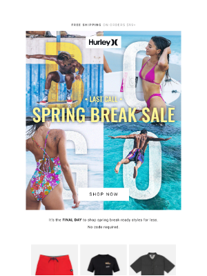 Hurley - LAST CALL: Buy one, get one FREE warm weather styles 🌴