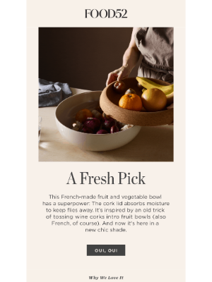 Food52 - This fruit-fly shooing bowl now comes in a calming new hue.