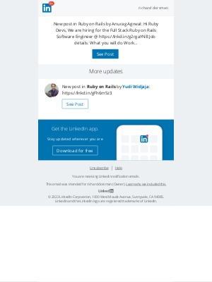 LinkedIn - New post in Ruby on Rails by Anurag...