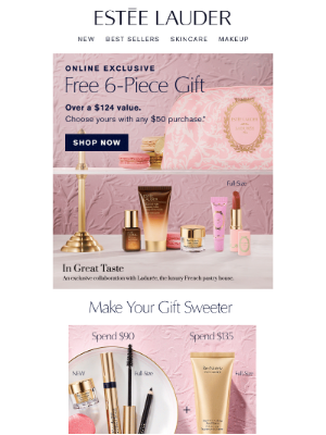 Estée Lauder - In Great Taste 🎁 Free 10-Piece Estée Lauder x Ladurée Gift, with your purchase.