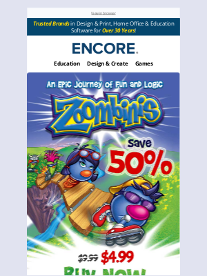 Encore - The Zoombinis are back Offer! Save 50%