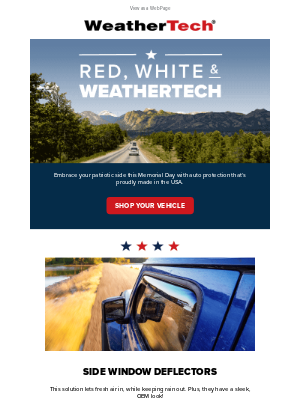 WeatherTech - Reminder: Memorial Day Is Near