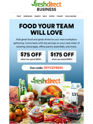 FreshDirect - Save up to $175 on food your team will love