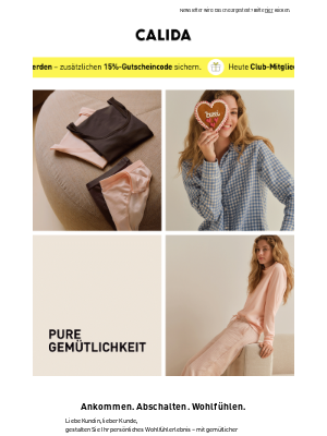 Calida (Switzerland) - Jetzt Club-Mitglied werden – und direkt zusätzliche Vorteile sichern.