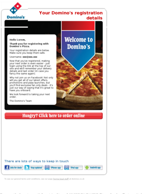 Domino's Pizza Group Plc - Your Domino's registration details