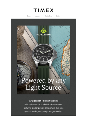 Timex - New Expedition Watches | Powered By Any Light Source