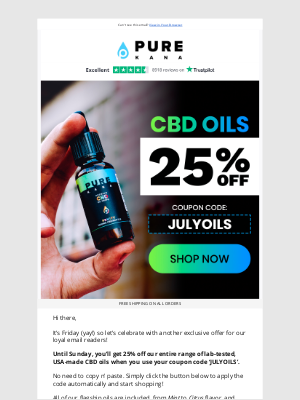 PureKana - Act Fast! 25% Off CBD Oil 🏃