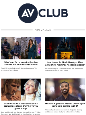 The A.V. Club - Sunday reads: What to watch and listen to this week