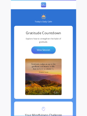 Calm - Monday's Daily Calm: Gratitude Countdown