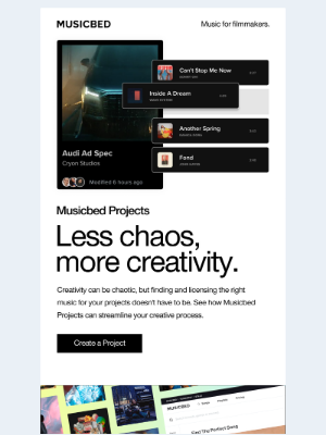 Musicbed - Creativity getting chaotic? Projects can help with that!