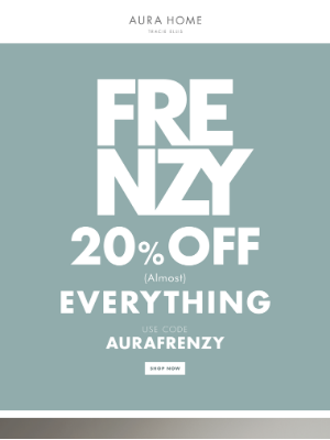 Aurahome - 🌪 AURA FRENZY 20% off (Almost) EVERYTHING Ends Tonight! 🌪