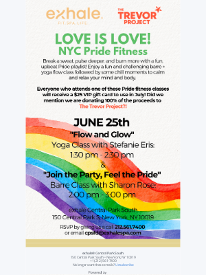 Exhale Spa - 🌈Pride at exhale® Central Park South!