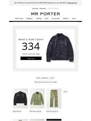 MR PORTER - We'll race you to these new arrivals