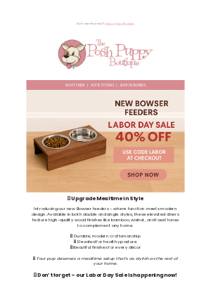 Posh Puppy Boutique - Stylish New Feeders Just Dropped – Plus 40% Off Storewide