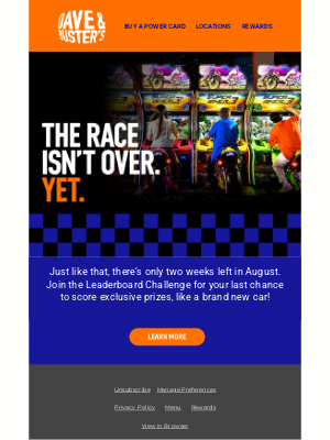 Dave & Buster's - Last Chance at the Leaderboard