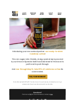 BLK & Bold Specialty Beverages - Power Your Weekend Workout with BLK & Bold Cold Brew ☕💪