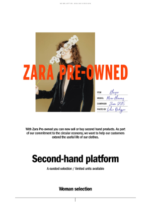 Zara USA - Zara Pre-owned: secondhand clothing re-sale platform