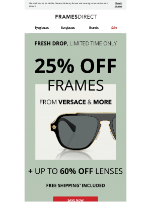 FramesDirect - Level up your look with 25% off designer frames