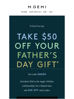 M. Gemi - To Dad, From Italy: $50 Off Men’s Styles