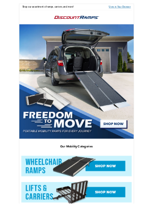 Discount Ramps - Portable Mobility Ramps 🌟 Lightweight, Durable, Ready to Roll!