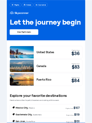 Skyscanner (United Kingdom) - Flights from $36