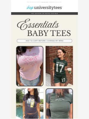 University Tees - You’re Gonna Want This, Bestie 💕
