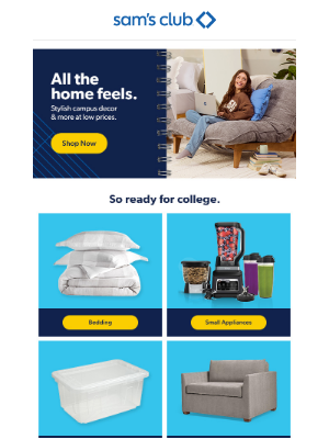 Sam's Club - College life, you're ready.