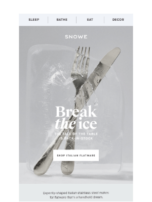 SNOWE - Your favorite Italian flatware is back-in-stock