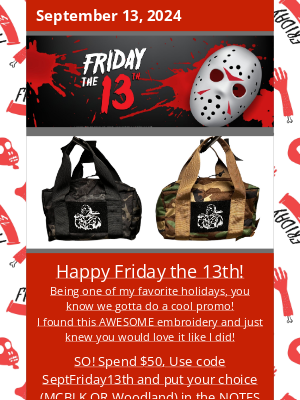 Special Operations Equipment - Mini Packs, Tool Bags and MORE! Friday the 13th Promo