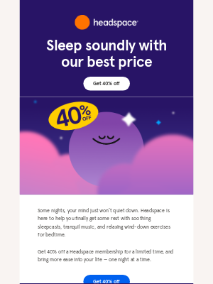 Headspace - 40% off Headspace to help you rest easier