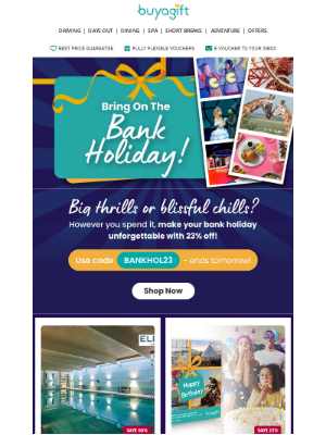 Buy A Gift (United Kingdom) - 🎉 23% Off Bank Holiday Joy - Ends Tomorrow!