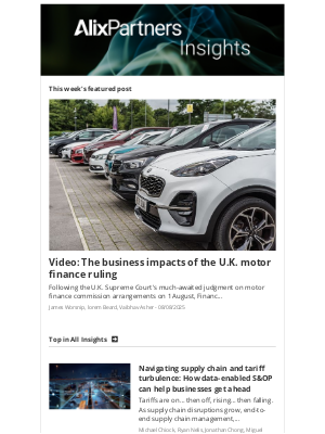 AlixPartners - Video: The business impacts of the U.K. motor finance ruling