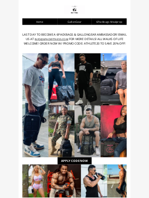 6 Pack Bags - 🏆LAST DAY TO BECOME 6PACKBAGS/GALLONGEAR AMBASSADOR?
