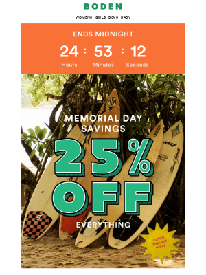 Boden USA - ENDS MIDNIGHT: 25% off everything for Memorial Day⌛
