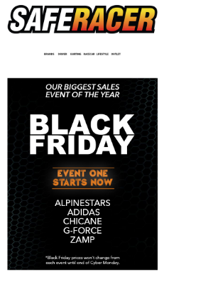 SafeRacer - Saferacer Black Friday - Event One is ON!