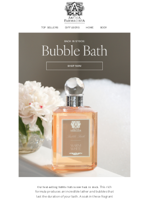Antica Farmacista - Back in stock: Best Selling Bubble Baths
