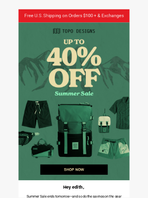 Topo Designs - 👀 Summer Sale Ends Tomorrow