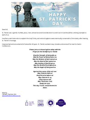 Catholic Charities USA - Blessed St. Patrick's Day from CCUSA