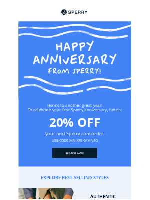 Sperry - Gail, don’t miss out! Your 20% off offer expires soon.