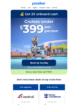 Priceline - 🏝️We've got cruises under $399