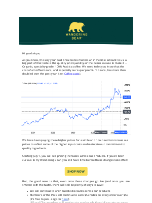 Wandering Bear Coffee - Our prices are changing, but there’s a way to save more!