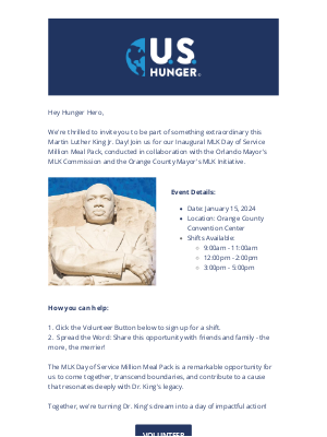 Feeding Children Everywhere - 📣 VOLUNTEERING ANNOUNCEMENT: MLK Million Meal Pack!