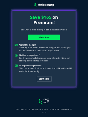 DataCamp - Your $165 discount is waiting