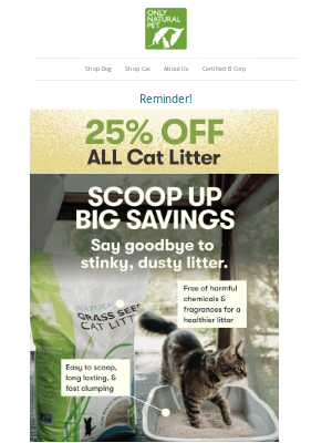 Your Pet is Digging Up 25% OFF Cat Litter