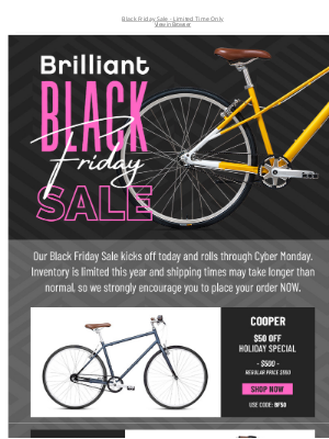 Brilliant Bicycles - Our Black Friday Sale is ON! 🚲