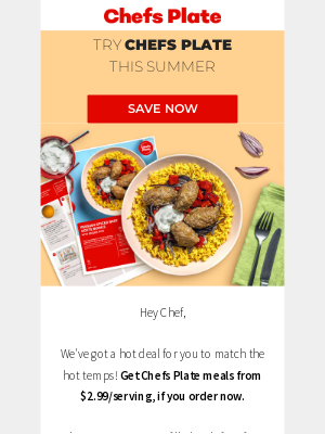 Chefs Plate (CA) - Hot Deal 🔥 Meals from $2.99/serving