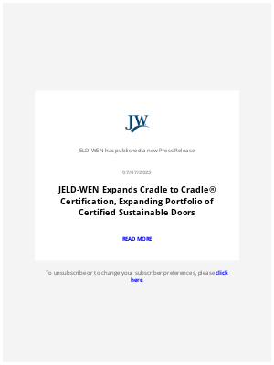 Jeld-Wen - JELD-WEN Email Alerting Service