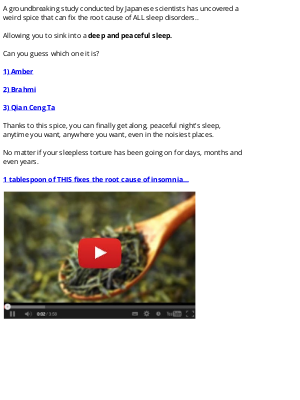 Breather - 1 Tablespoon Of This Rare Spice Fixes Insomnia And Gives Deep, Restful Sleep